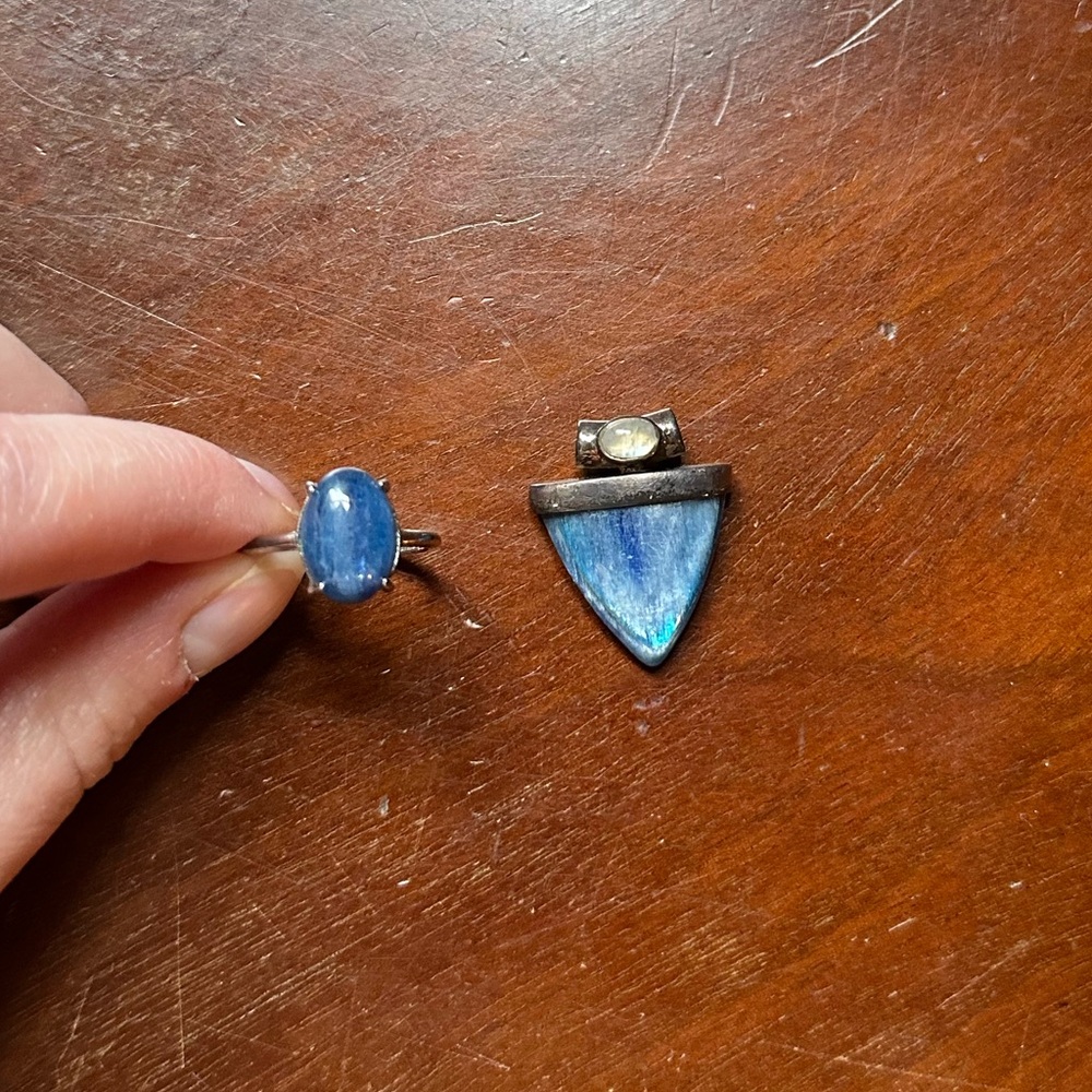 Blue Kyanite Pendant and Ring Bundle